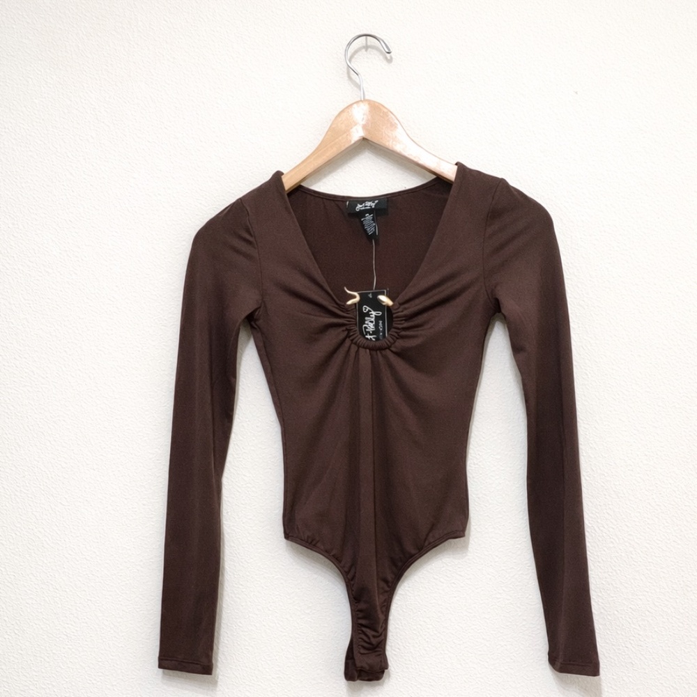 Chocolate Brown Long-Sleeve Bodysuit